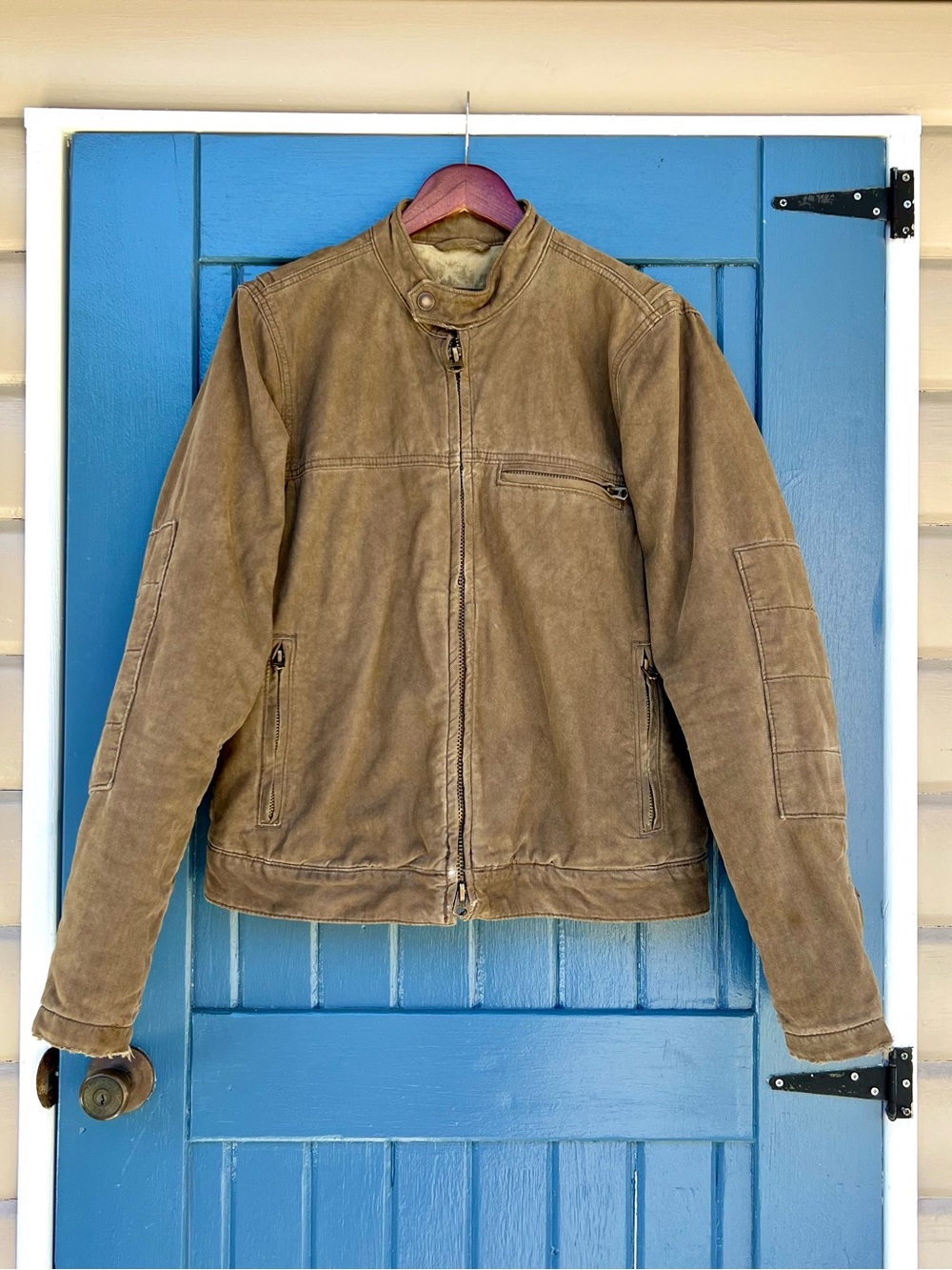 Y2K Rare 90s Abercrombie & Fitch AF92 Motorbike Quilted Canvas Jacket Size 40-42